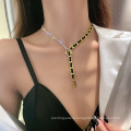 Stainless Steel Letter Braided Clavicle Chain Necklace Custom Personalized 18k Gold Plated Necklace